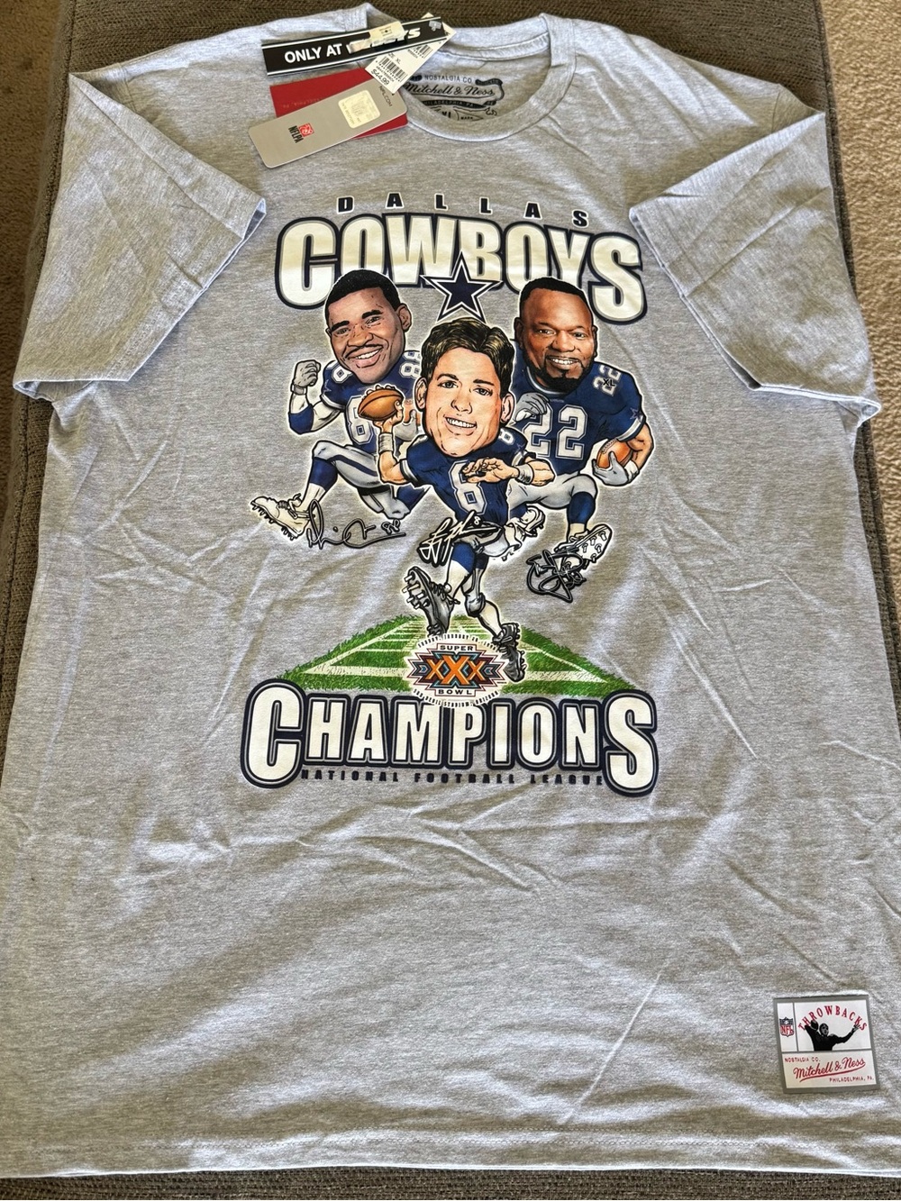 Mitchell & Ness Dallas Cowboys SB XXX Champions Tee NWT Sz XL Authentic